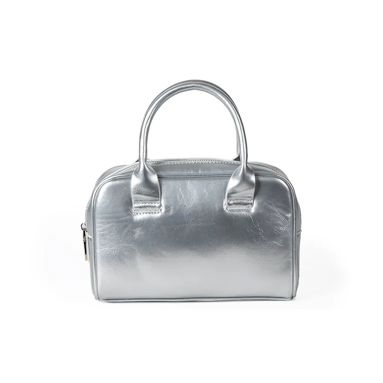 HAWA PU Bowling Bag Handbag Medium Size Women's Black/Red/Silver/Ecru/Coffee-6
