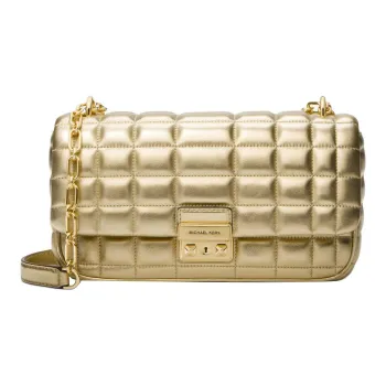 MICHAEL KORS Leather Crossbody Bag, Shoulder Bag Tubas Women's Light Gold