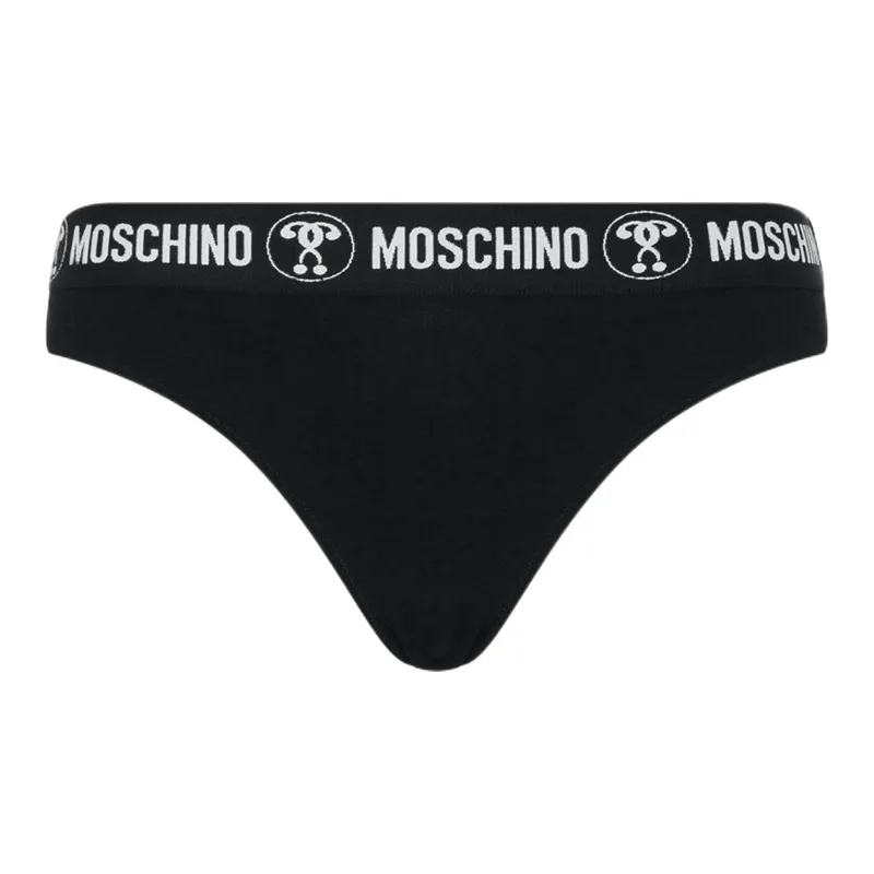 MOSCHINO Double Question Mark Brazilian Briefs Underpants Women's Black-0