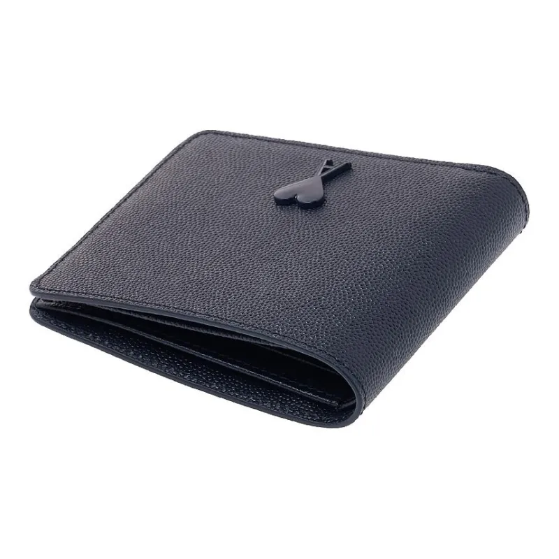 AMIPARIS De Coeur Calfskin Wallet Men's Marine Blue-3