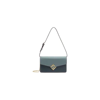 FENDI FF Diamonds Series Leather Crossbody Bag, Shoulder Bag Women's Green