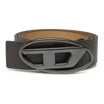 DIESEL Oval D Letter Smooth Buckle Leather Belts Men's Brown Width  4cm