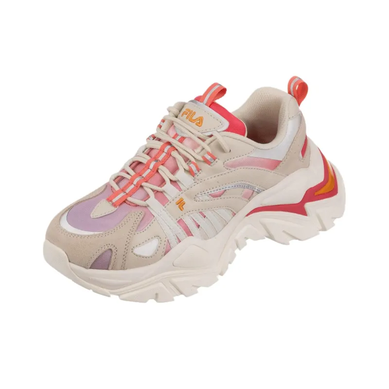 FILA Electrove Cushioning Wear-Resistant Low-Top Running Shoes Women's Beige White Red-2
