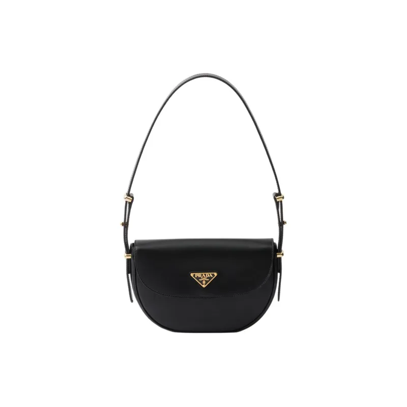 PRADA Leather Handbag, Shoulder Bag Women's Black-0