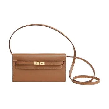 HERMES Kelly Evercolor Cow Leather Handheld Shoulder Bag Crossbody Bag Wallet Women's 37 Gold Gold Brown
