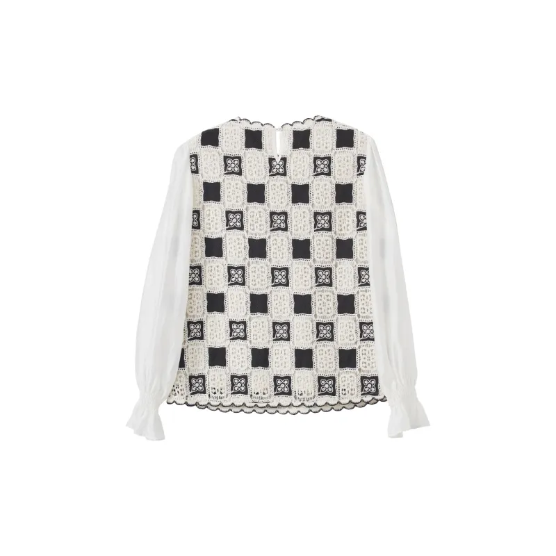 XIANGYING Chiffon Shirt Women's Beige-1