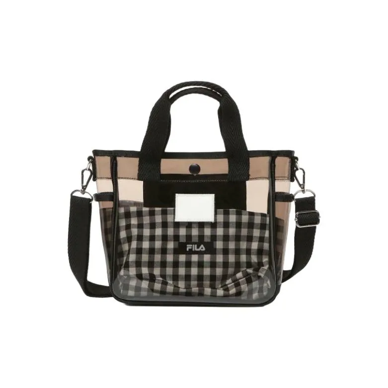 FILA PVC Tote Bag Shopping Bag Shoulder Bag Crossbody Bag Handbag Women's Black-1
