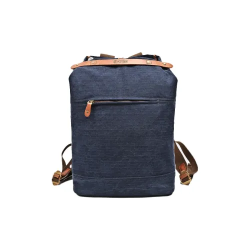 G-FAVOR Canvas Backpack Medium Size Unisex Stone-Ground Deep Blue/Stone-Ground Dusty Pink