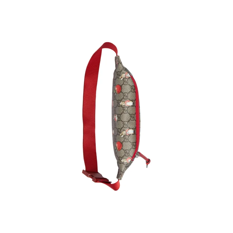 GUCCI Peter Rabbit™ Collaboration Canvas With Leather Fanny Pack Kids' Ebony Green & Red-4