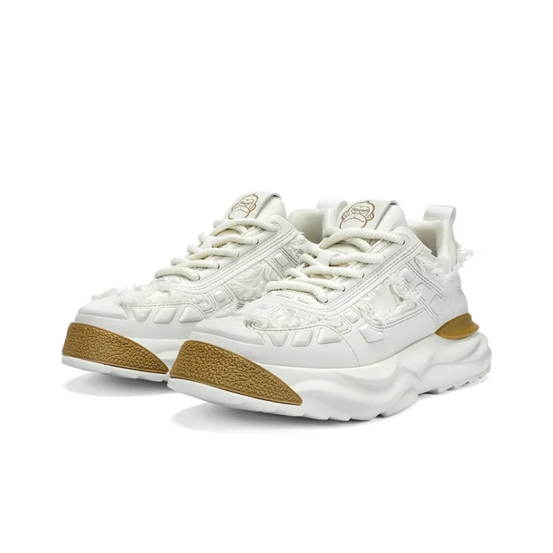 BOIGEMES Low Top Chunky Sneakers Men's White-1