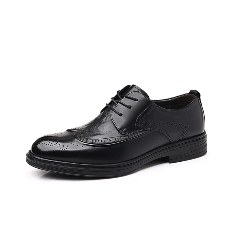 GZZ Dress Shoes Men Low Top Black/Brown-0