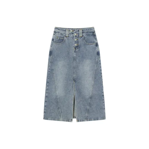 DIALOGUE Denim Long Skirts Women's Denim Blue