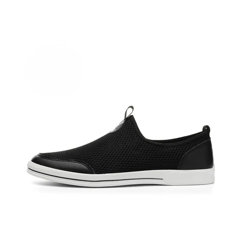 AUSFAMDS Casual Shoes Men Low Top Black/Gray/Blue-0