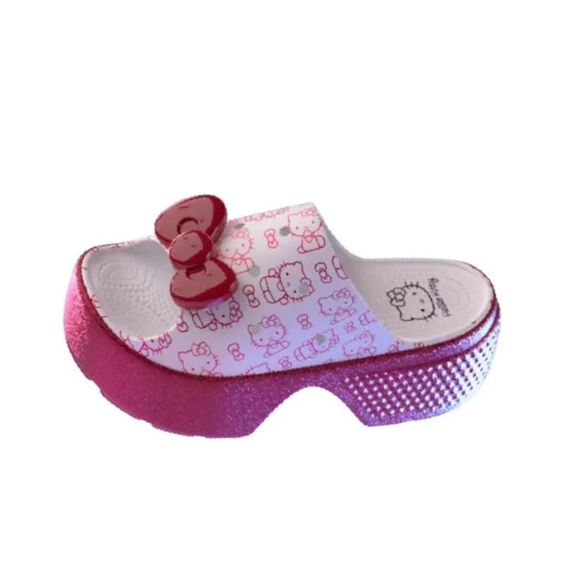 Crocs Stomp Slide Hello Kitty 50th Anniversary Red Glitter Women's-1