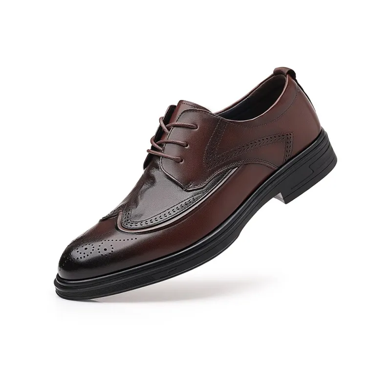 GZZ Dress Shoes Men Low Top Black/Brown-6