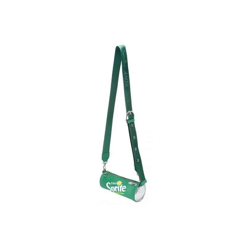 Anta Sprite Collaboration Life Collection PU Tube Bag Crossbody Bag Unisex Green-2