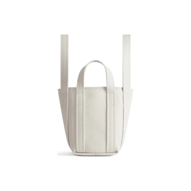 Balenciaga Grained Calfskin Tote Bag Shopping Bag Handbag Mini Women's White-3