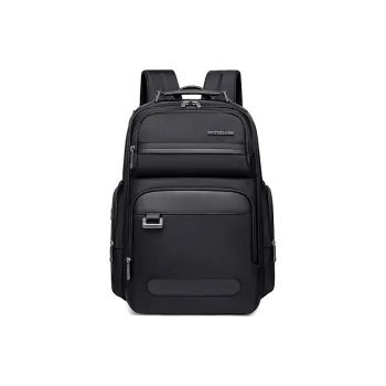 ARCTIC HUNTER Microfiber Synthetic Leather Backpack Large Size Men's Black/Gray/Blue