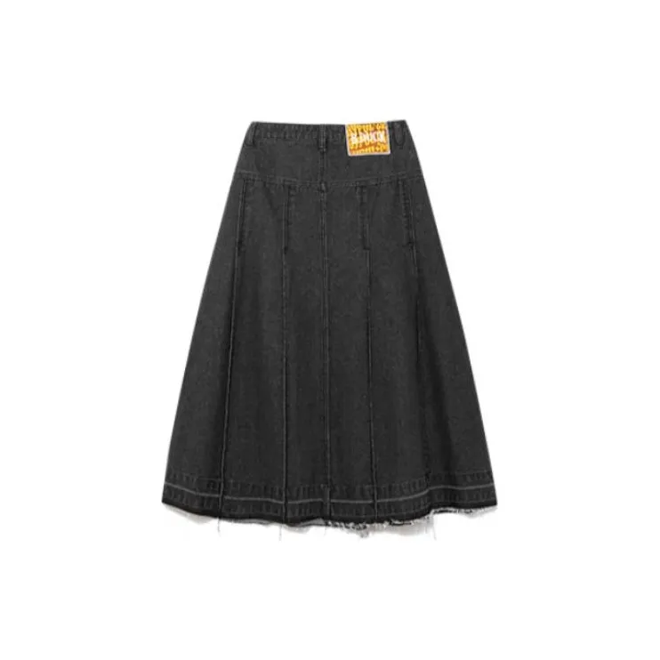 B.Duck Denim Long Skirts Women's Black-1