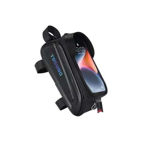 TOSUOD Bicycle Upper Tube Bag Sun Pattern PU+EVA+Fabric