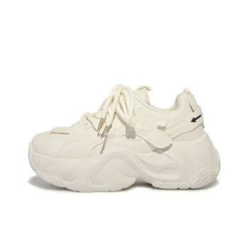 Shen Linsen Abrasion Resistant Low Top Chunky Sneakers Women's Beige