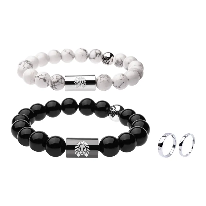 Rastaclat White Turquoise Small Lion Bracelet Chinese Style Beaded Bracelet Unisex-14