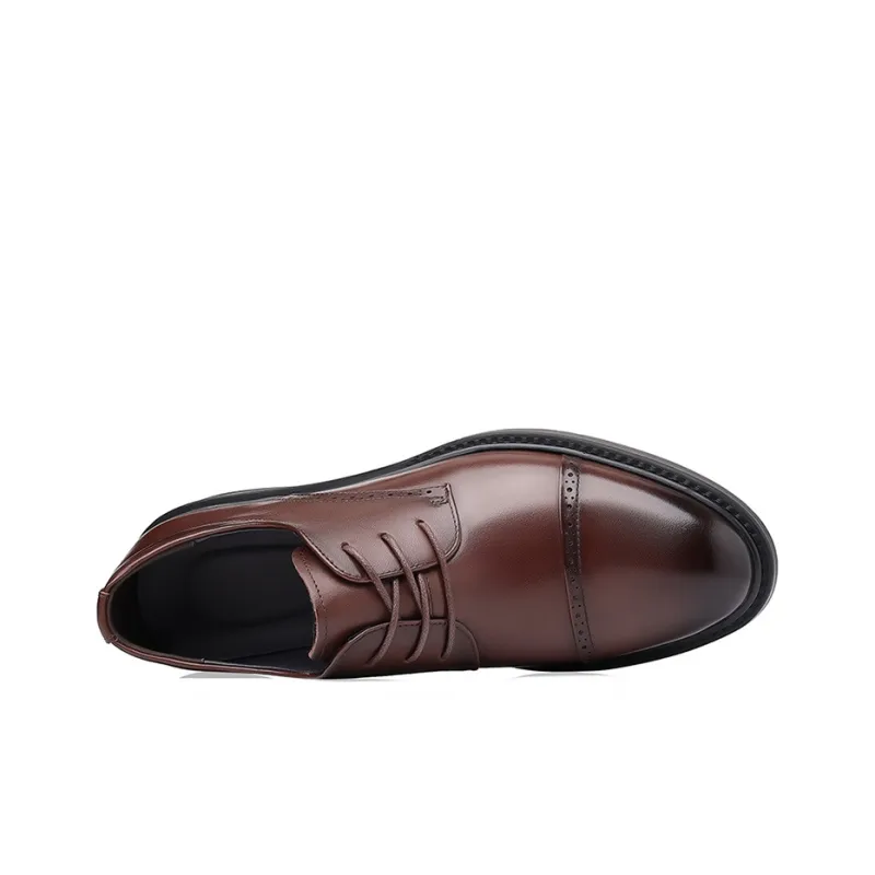 GZZ Dress Shoes Men Low Top Black/Brown-7