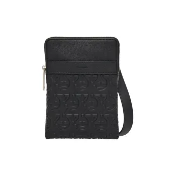 FERRAGAMO Hammered Calfskin Shoulder Bag, Crossbody Bag Men's Black