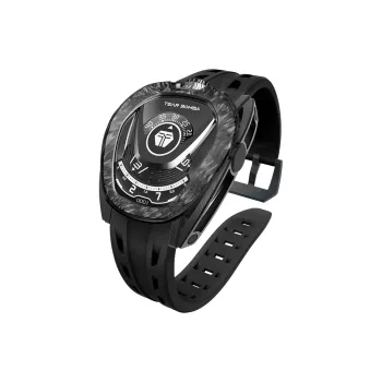 TSAR BOMBA Automatic Mechanical Movement Rubber Strap Watch Men's Watches Black Dial
