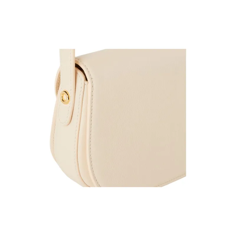 Loro Piana Ghiera Calfskin Shoulder Bag, Crossbody Bag Mini Women's Lotus Root White-4