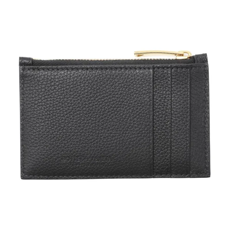 Bottega Veneta Calfskin Card Holder Wallet Women's Black-2