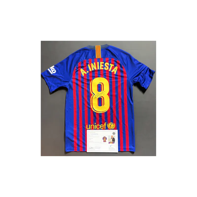 EM Iniesta Includes Certification Certificate Not Framed Barça Soccer Apparel-0
