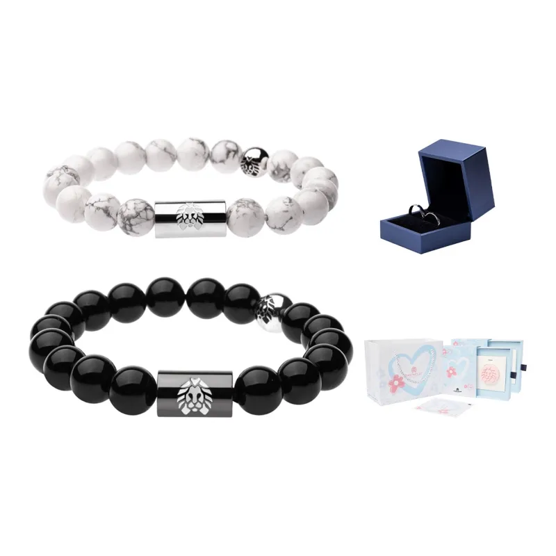 Rastaclat White Turquoise Small Lion Bracelet Chinese Style Beaded Bracelet Unisex-17