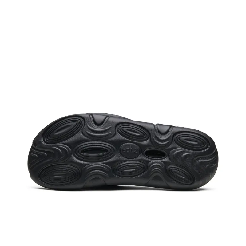 EQLZ EQUALIZER Oasis Quiet Abrasion Resistant Slide Slippers Unisex Ghost Black-6
