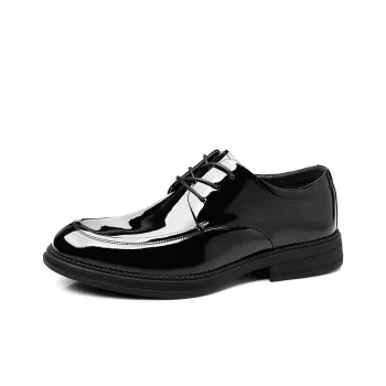 GZZ Dress Shoes Men Low Top Black/Brown