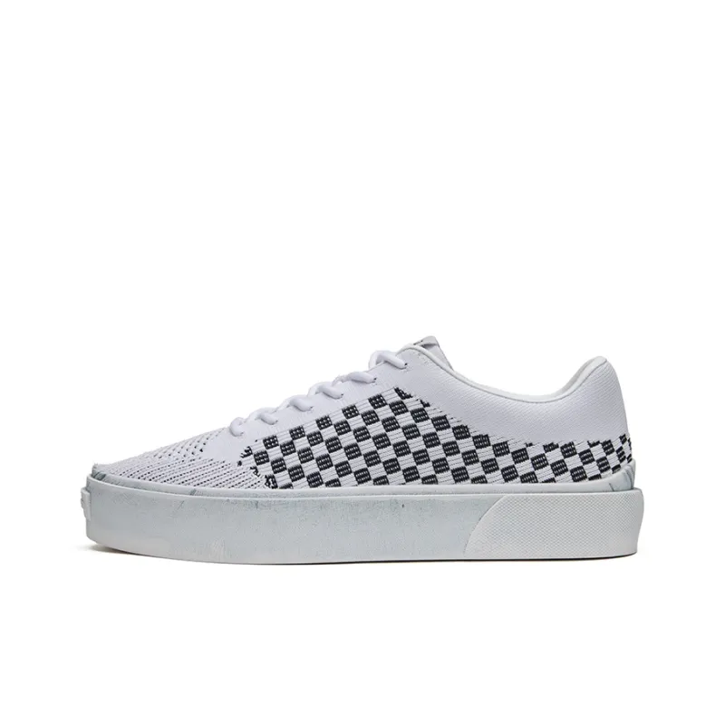 EQLZ EQUALIZER Fault GhostKnit Low Top Skateboard Shoes Unisex Spotted White Checkerboard-0