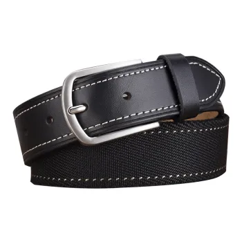 PISHUSHU Trendy Patchwork Pin Buckle Leather Belts Men's Width  3.5cm