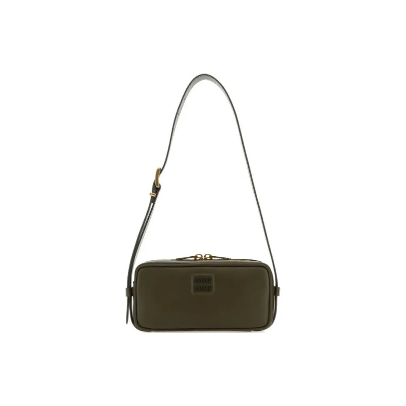 MIU MIU Nappa Leather Crossbody Bag Shoulder Bag Women's Green-0