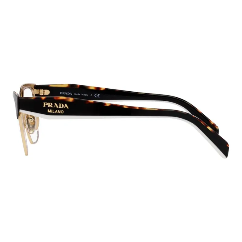 PRADA Metal Browline Eyeglass Frames Unisex Black-2