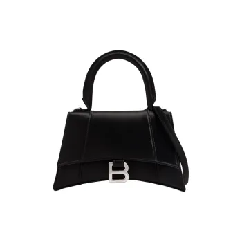 Balenciaga Satin Hourglass Bag Shoulder Bag Crossbody Bag Handbag Women's Black