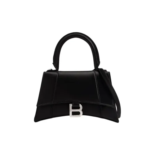 Balenciaga Satin Hourglass Bag Shoulder Bag Crossbody Bag Handbag Women's Black