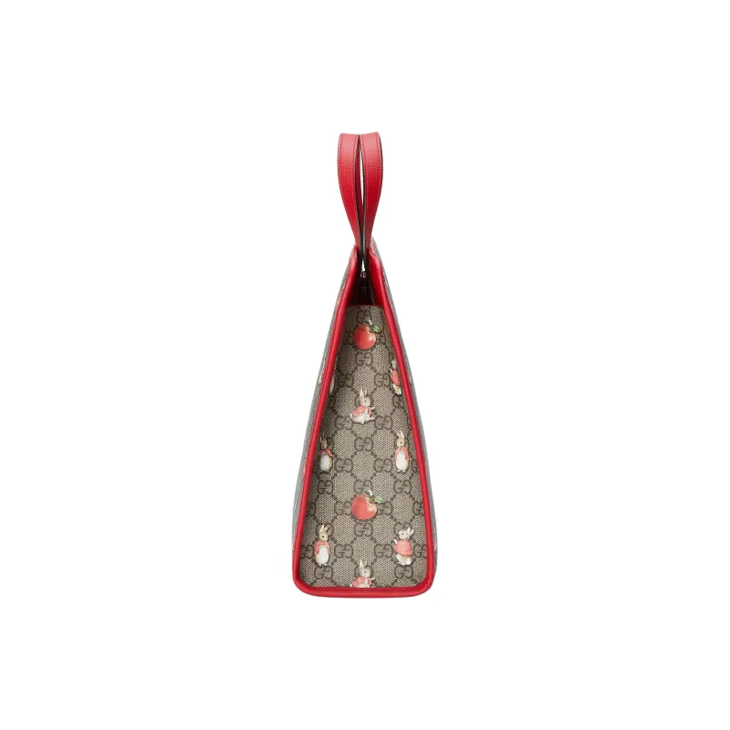 GUCCI Peter Rabbit™ Collaboration Canvas Tote Bag Shopping Bag Handbag Kids' Ebony & Green & Red-2