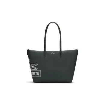 LACOSTE PVC Tote Bag Shopping Bag Shoulder Bag Handbag Large Size Women's Dark Green