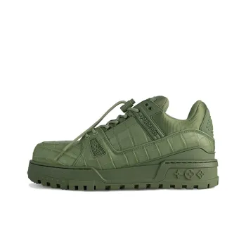 LOUIS VUITTON Trainer Maxi Slip Resistant Low Top Skateboard Shoes Unisex Green