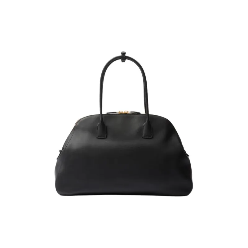PRADA Leather Tote Bag Shopping Bag Shoulder Bag Handbag Large Size Women's Black-2