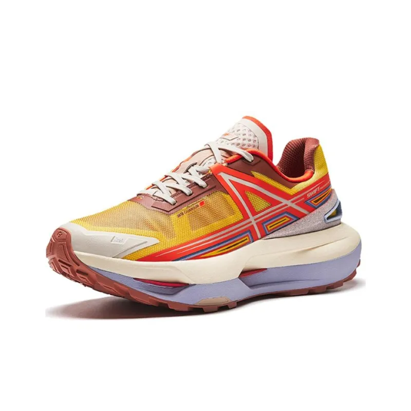 Anta Cushioning Wear-Resistant Low-Top Running Shoes Men's Beige Red Orange-1