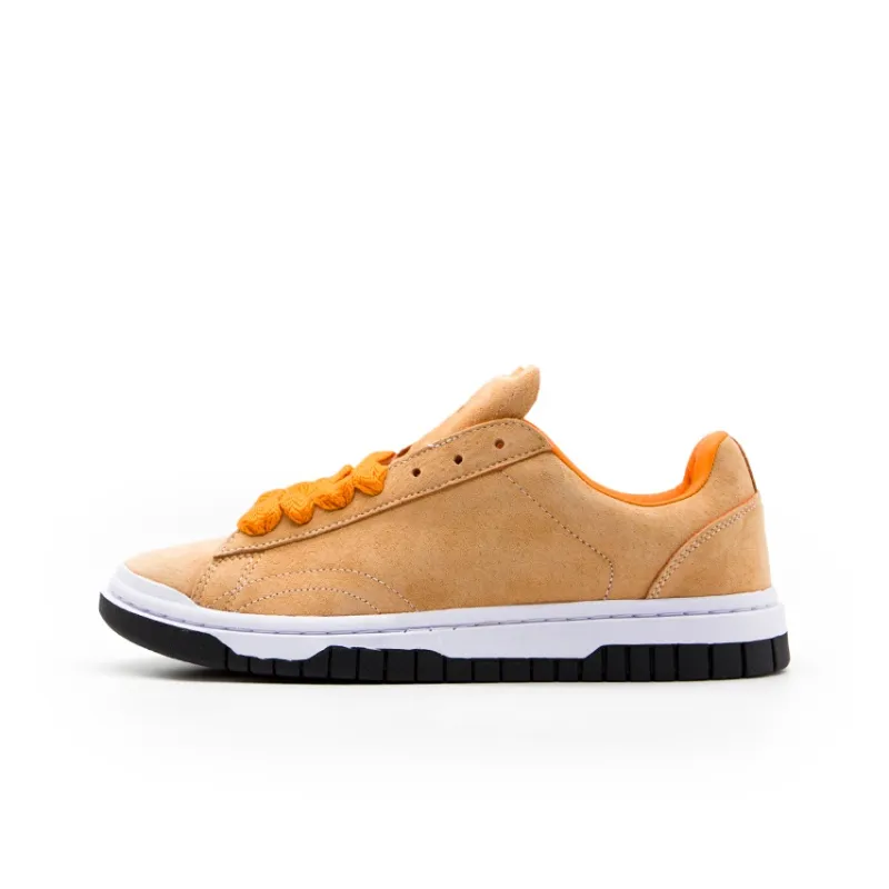 Shionpo Slip Resistant Cushioning Wear Resistant Breathable Low Top Skateboard Shoes Unisex Orange-1