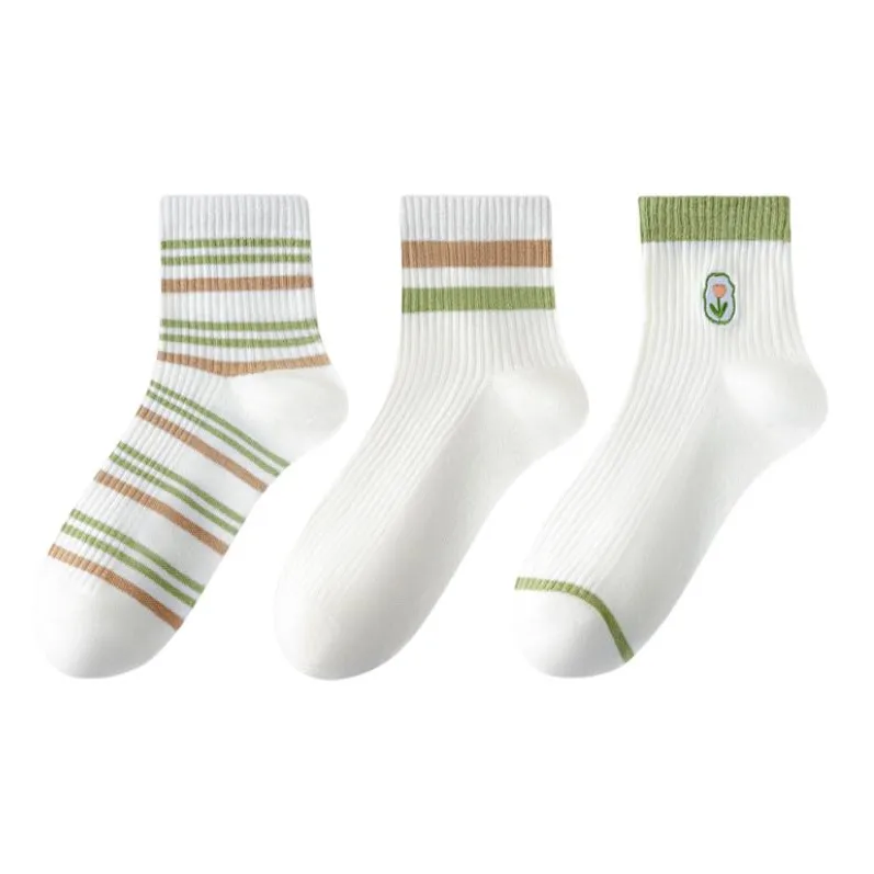 MIIOW Mid Calf Socks Women's 3 Pack-1
