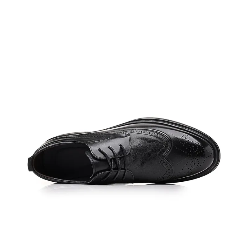 GZZ Dress Shoes Men Low Top Black/Brown-3
