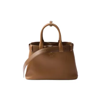PRADA Leather Shoulder Bag, Crossbody Bag, Handbag Medium Size Women's Caramel